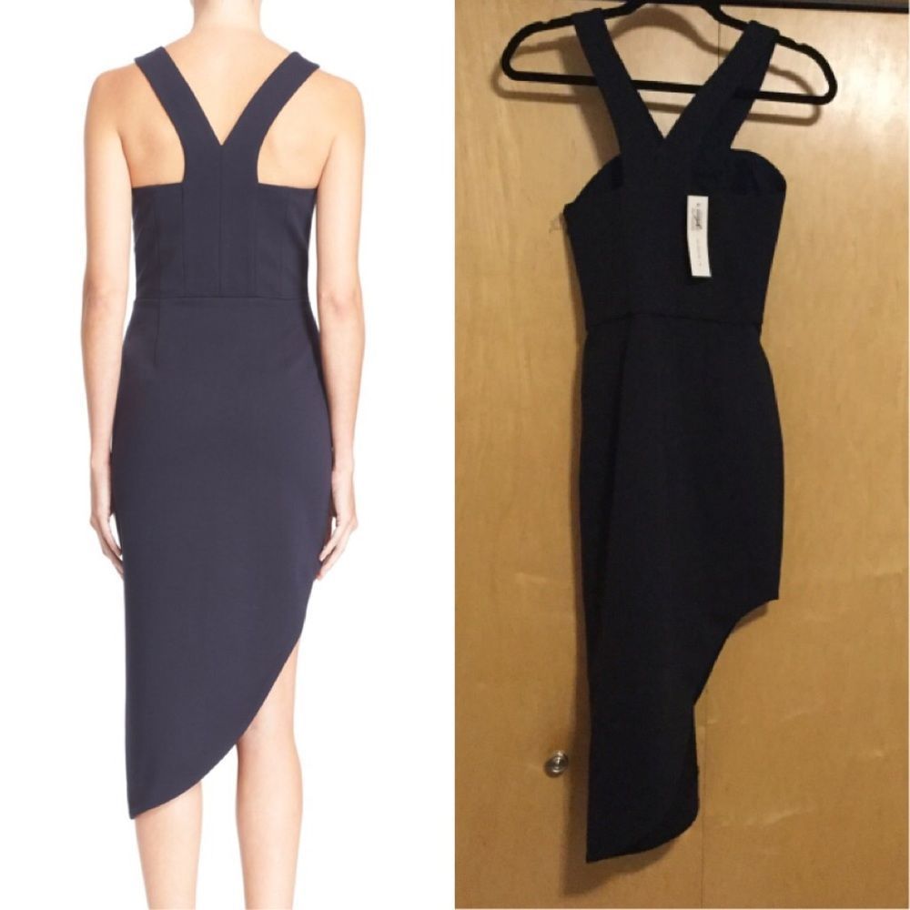 Ponti Halter Dress Asymmetrical Hem N NICHOLAS - Picture 5 of 8